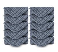 Koo-dib Muslin Cloth, Baby, Washcloths, Muslin Cloths, Girls, Boys, Wet Wipes, Children, Muslin, Burp Cloth, Pack de 10, 30 x 30 cm (Paquete de 10 Unidades Azul)
