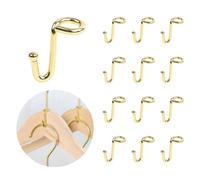 Koobay Percha de ropa, 36 ganchos conectores, ganchos de metal dorado, ganchos extensores, mini ganchos en cascada