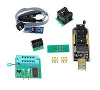 Koobook 1 Juego CH341A 24 25 Series EEPROM Flash BIOS USB Programador + SOIC8 SOP8 Clip de Prueba + SPI Flash 1.8 V Adaptador + SOP8 SOIC8 a DIP8 Adaptador Socket Converter