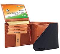 Koochi Cartera de cuero genuino para hombre, marrón claro y negro, datos no válidos, tamaño normal, casual, fechas no válidas, talla normal, casual, fechas no válidas, talla regular, casual, Datos no