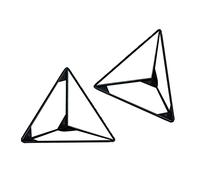 KOOEIN 2 Piezas Soporte De Estante,Soporte Triangular Flotante,Estante Oculto,Estantes De Almacenamiento para Sala De Estar,Escuadras De Hierro Forjado,Oro/Negro,Negro,25cm/10in