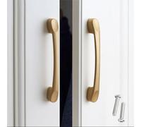 KOOEIN Tiradores Para Armarios De Cocina,Juego de 2 Manijas Para Puertas,Tiradores Para Cajones,Centro De Agujero De 64/96/128/192mm,Tiradores Para Muebles De Armarios,Mattegold-HoleCenter:128mm