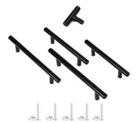 KOOEIN Tiradores Para Puertas De Cocina,Manijas Para Cajones,Tiradores Para Armarios,Centro Del Orificio 96mm,128mm,256mm,320mm,Manija Moderna De Aluminio Para Armarios,Black-5Pcs-246mm