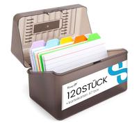 Koogel Fichas Caja A7 con 5 colores tarjetas de aprendizaje, para exámenes de vocabulario, entrenamiento de vocabulario y aprendizaje diario, organizador 14 × 8 × 9 cm