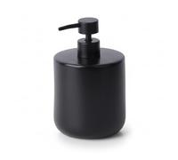 Kook Time Dispensador de Jabón Grande 690 ml Curve - Dosificador de Cerámica Rellenable para Cocina o Baño. Bomba Anti-óxido. Diseño Redondo Estable. 17 x 10.5 cm. - Negro Mate