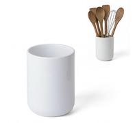 Kook Time Portautensilios de Cocina CURVE - Bote de Cerámica Grande y Estable para Utensilios. Organizador de Espátulas, Cucharones y Menaje. 11 x 15 cm.- Blanco