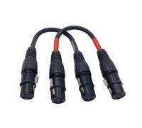 KOOKFJLLZ Cable XLR hembra a hembra, cables de micrófono XLR de 3 pines, cables de conexión DMX, cable de derivación de extensión XLR de 6 pulgadas para equipos de audio y sonido, paquete de 2