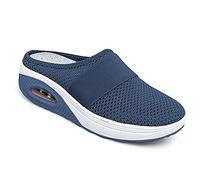 Kookmean Zapatillas para mujer, zapatos para caminar diabéticos, zapatos ortopédicos sin cordones, zapatos para mujer con cojín de aire de malla para enfermera, mocasines de plataforma