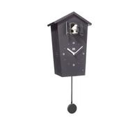 KOOKOO BirdHouse - Reloj de pared con 12 voces de pájaros o cuco con péndulo, color negro