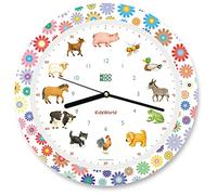 KOOKOO KidsWorld Summer Fun - Reloj de Granja con 12 Voces de Animales Reales, Movimiento de Cuarzo