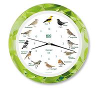 KOOKOO Reloj con 12 pájaros cantores y Voces de pájaro auténticas y Naturales, con Mecanismo de Cuarzo radiocontrolado por Radio
