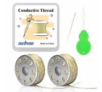 KOOKYE - Hilo conductor de 2 bobinas, 20 m, 30 Ω/m, suave y costurable, para Arduino Lilypad con enhebrador de agujas