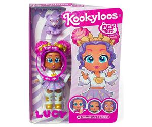 Kookyloos - Mascota Fiesta Muñeca - Lucy Girl Set de Juego Cambio Mi 3 Caras Con