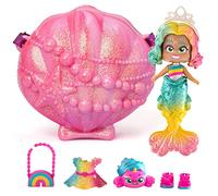KOOKYLOOS Mermaids CORAL - Muñeca sirena con 1 concha-bolsito, 1 cola de sirena, 1 mascota, ropa, accesorios y zapatos