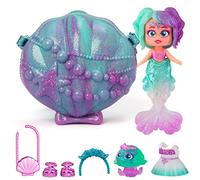 KOOKYLOOS Mermaids PEARL - Muñeca sirena con 1 concha-bolsito, 1 cola de sirena, 1 mascota, ropa, accesorios y zapatos