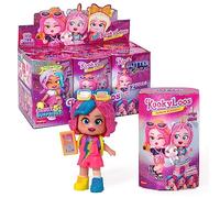 KOOKYLOOS Serie Glitter Glam - Caja con 6 muñecas coleccionables con Accesorios de Moda, Ropa, Zapatos y Juguetes, con 3 Expresiones Divertidas. Versión A