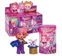 KOOKYLOOS Serie Glitter Glam - Caja con 6 muñecas coleccionables con Accesorios de Moda, Ropa, Zapatos y Juguetes, con 3 Expresiones Divertidas. Versión A