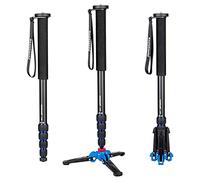 Koolehaoda K-288 Monopie con Base de trípode extraíble, aleación de Aluminio, 5 Secciones, 50-168 cm de Altura, Carga útil máxima de 5 kg para fotografía de Viajes con cámara