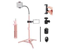koolehaoda Mini soporte de retroiluminación de mesa, soporte de luz de mesa, kit de transmisión en vivo móvil, soporte de luz de 60 cm para dispositivos de fotografía: anillo de luz de video, soporte