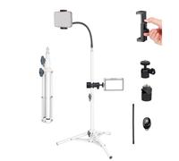 koolehaoda Mini soporte de retroiluminación de mesa, soporte de luz de mesa, kit de transmisión en vivo móvil, soporte de luz de 60 cm para dispositivos de fotografía: anillo de luz de video para