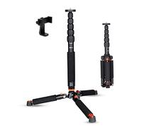 Koolehaoda Monopie de Aluminio para cámara con Base de trípode metálica. 6 Secciones, Ajustable de 42 a 177 cm. Diámetro de Las Patas: 28 mm. Soporta hasta 10 kg. - Negro.