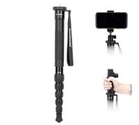 koolehaoda Monopié de aluminio portátil para cámara, monopié para fotografía, plegable, solo 17 pulgadas, monopié de viaje compacto para cámaras sin espejo y DSLR, fácil de llevar, 6 secciones de