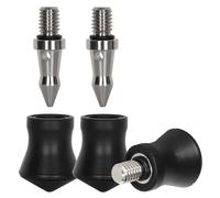 Koolehaoda Pies Universales de Goma para Trípode, 3 Pies de Goma Sntideslizantes Punta de Acero Inoxidable Incorporada 3/8"-16 Punta de Repuesto Compatible con Rosca de 3/8" Trípode Monopie