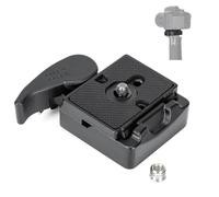 koolehaoda Placa de liberación rápida de cámara 323 RC2 Adaptador de conexión rápida de aluminio con placa de montaje de tornillo de 1/4 pulgadas y 3/8 pulgadas para cabeza monopié de trípode
