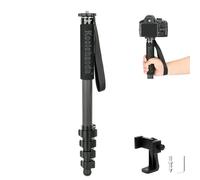 Koolehaoda Soporte monopié para cámara de 65 pulgadas, monopié de fibra de carbono, portátil, para cámara y smartphone, con bloqueo rápido de metal, diseño compacto, fácil de transportar