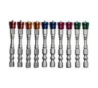Koolenry 10 Brocas de Destornillador con Punta Magnética de 1/4 Pulgada, Hexagonal, Accesorio para Taladro Eléctrico de un Solo Cabezal.