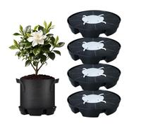 Koolenry 4 Platillos Autorriego para Plantas de Interior, Soporte para Platillo, de Riego Automático, Base de Maceta de Tela con 1 Bolsa de Cultivo.