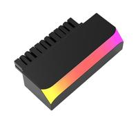 Koolenry Adaptador de Corriente ATX de 24 A 90° ARGB para Placa Base, Conectores de Cable de Alimentación, Montaje Modular DIY, Color Negro.