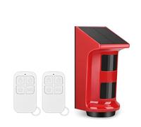 Koolenry Alarma Solar Infrarroja con Sensor de Cuerpo Humano, Alarma Antirrobo, Detector de Movimiento PIR para Exteriores con Energía Solar, Enchufe de la UE