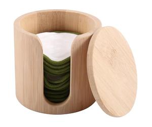 Koolenry Almohadillas Desmaquillantes de Bambú Reutilizables: Ultra Suaves, Ecológicas, Set de Regalo con Barril de Bambú Vegano