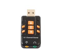 Koolenry Amplificador de Auriculares para Escuchar Canciones en 3D, Adaptador USB 2.0 de 8.1 Canales, Tarjeta de Sonido Externa para Ordenador Portátil.