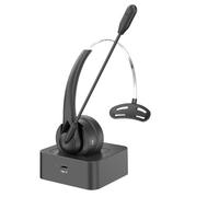 Koolenry Auriculares Supraurales Inalámbricos Bluetooth 5.4 con Diadema para Centro de Llamadas y Micrófono con Cancelación de Ruido