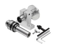 Koolenry Cabezal de Torno con Mandril, Accesorios de Bricolaje para Mini Tornos, Herramienta de Carpintería con Centro Giratorio.