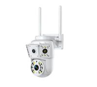 Koolenry Cámara Inalámbrica WiFi 1080P para Exteriores, Cámara de Vigilancia Multilente, Intercomunicador Bidireccional, Visión, Monitor para Bebés.