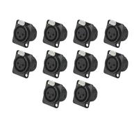 Koolenry Conector Adaptador de Enchufe Tipo D A Conector XLR de 3, Conector Hembra Tipo Cañón, Soporte de Soldadura Macho de Equilibrio, Terminal XLR