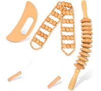 Koolenry Herramientas de Masaje con Maderoterapia, Masajeador de Drenaje Linfático, Kit de Maderoterapia, Masajeador Gua Sha de Madera, Herramientas para Esculpir el Cuerpo.