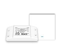 Koolenry Interruptor Inteligente Bluetooth de 16 A con Control Remoto de Panel de 1 Grupo, Interruptor de Industrial, Relé Disyuntor para Hogar Inteligente Tuya