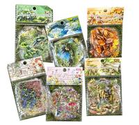 Koolenry Juego de Pegatinas de Paisajes Naturales para Scrapbooking, 240 Unidades, 6 Temas, Pegatinas Transparentes para Diario, Suministros para Diarios Basura.