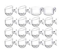 Koolenry Kit de 16 Macetas de Acrílico Transparente para Plantas Acuáticas, Decoración de Acuario con Ventosa, 2 Formas