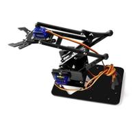 Koolenry Kit de Aprendizaje de Piezas de Brazo Robótico DIY, Kit para Crear Acrílico, Brazo Mecánico de una Sola Garra con Servomotor.