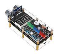 Koolenry Kit de Bricolaje con Alarma de Telémetro Ultrasónico, Kit de Práctica de Soldadura con Telémetro Ultrasónico -SR04 con Luz LED, Soldadura STEM