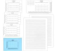 Koolenry Plantillas de Esténcil de Líneas Rectas, Guía de Letras con Esténcil de Dibujo Lineal, Guía para Escribir Letras en Diarios de Papel y Cartulina.