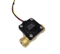 Koolenry Sensor de Flujo de Agua DN15 con 4 Interfaces de Rosca Externa, 12 V CC, Medidor de Flujo de Agua de Latón, Interruptor de Flujo de Agua para Caudalímetro Hall