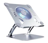 Koolenry Soporte Plegable para Portátil y Tableta con Ventilador de Refrigeración, Soporte de para Portátil, Enfriador de Escritorio, Soporte de Aluminio Plateado.