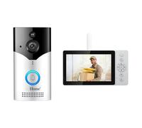 Koolenry Timbre Inalámbrico SH054 con Pantalla de 5 Pulgadas, 4 MP, 1440p, WIFI, Videoportero con Gran Angular de 120 Grados y Cámara con Visor Visual.