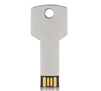 Koolenry Unidad Flash USB de Alta Capacidad de 32 GB con Forma de Llave de Metal Plateada. Almacenamiento en U de Alta Capacidad.